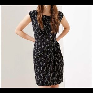 LOFT Plus Floral Side Shirred Dress